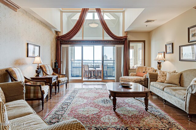 1 Riverpointe Plz Unit 1112, Jeffersonville, IN 47130 - living room featuring wood finished floors