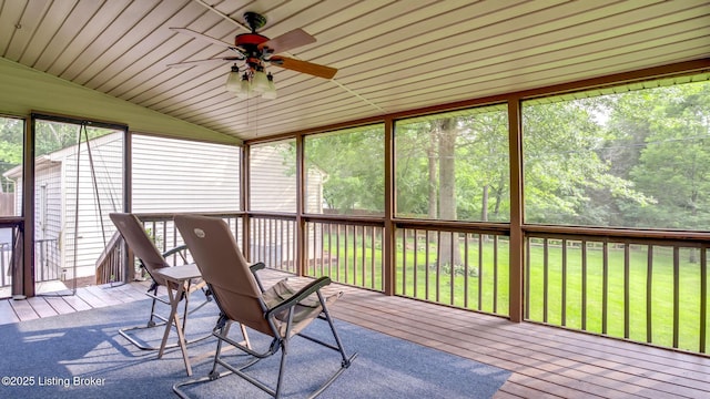 1625 Tina Ct, La Grange, KY 40031 - sunroom / solarium with a ceiling fan and lofted ceiling