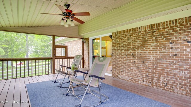 1625 Tina Ct, La Grange, KY 40031 - sunroom featuring ceiling fan