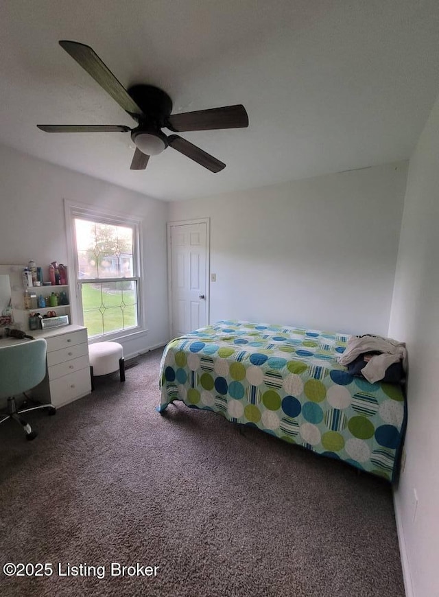3007 Cline Ct, Carrollton, KY 41008 - carpeted bedroom with a ceiling fan