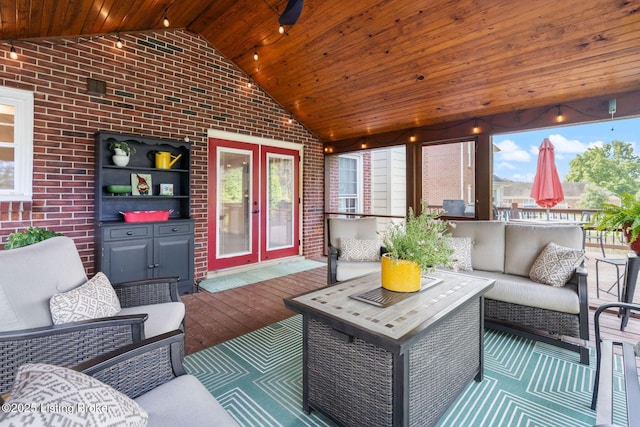 4002 Rock Bay Dr, Louisville, KY 40245 - wooden deck with an outdoor hangout area and french doors