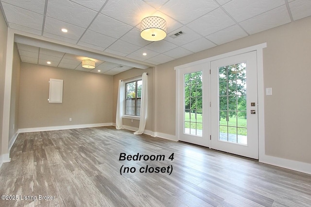 2004 Kepley Rd, Georgetown, IN 47122 - entryway with wood finished floors, baseboards, and a drop ceiling