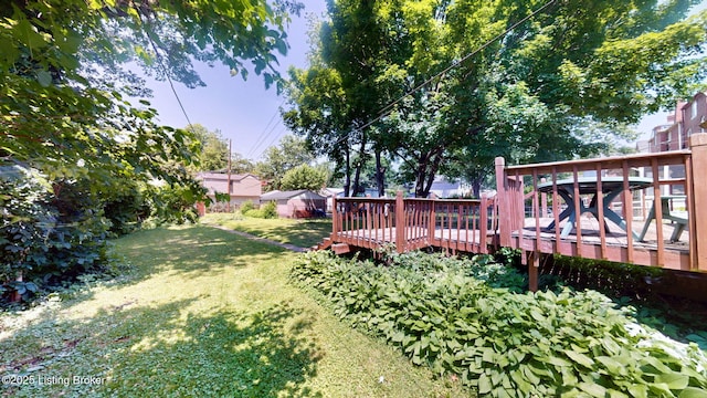 1344 S Brook St, Louisville, KY 40208 - view of green lawn featuring a deck