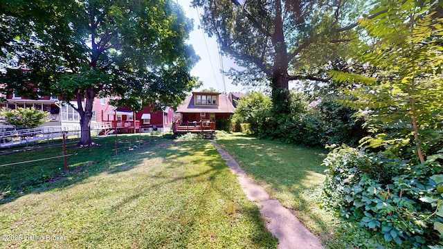 1344 S Brook St, Louisville, KY 40208 - view of yard featuring a wooden deck
