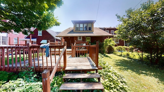 1344 S Brook St, Louisville, KY 40208 - view of front facade with a deck and a front lawn