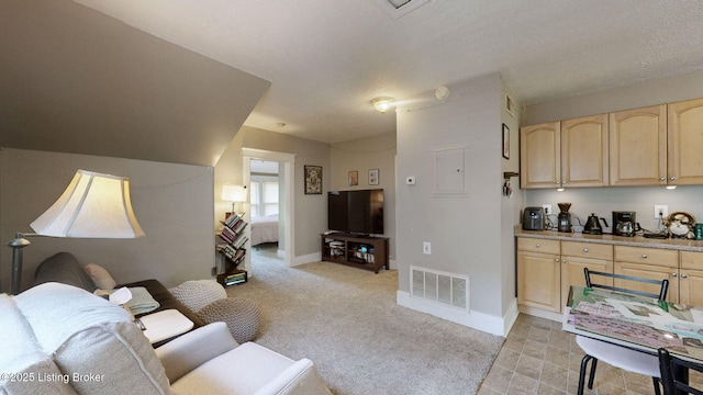 1344 S Brook St, Louisville, KY 40208 - living area featuring baseboards, electric panel, and light colored carpet