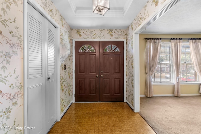 7509 Appletree Way, Louisville, KY 40228 - entrance foyer featuring wallpapered walls and light floors