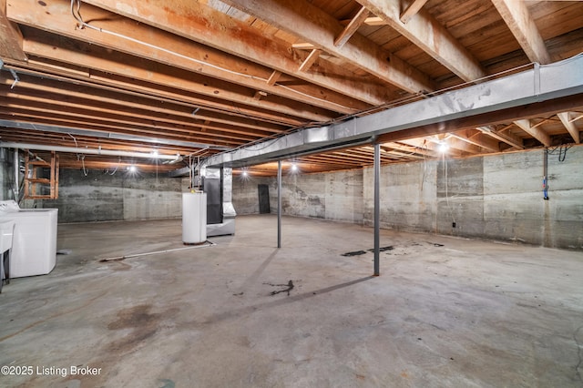 7509 Appletree Way, Louisville, KY 40228 - unfinished below grade area featuring washing machine and dryer and water heater