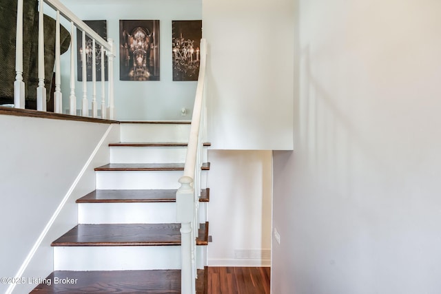 2508 Windsor Forest Dr, Louisville, KY 40272 - stairway featuring wood finished floors and baseboards