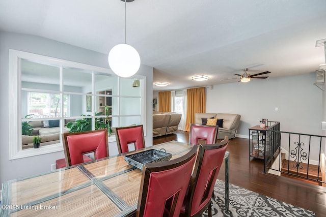 2508 Windsor Forest Dr, Louisville, KY 40272 - dining space featuring a ceiling fan and wood finished floors