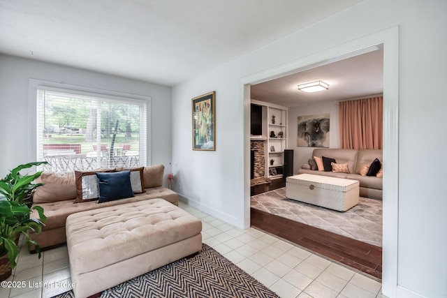 2508 Windsor Forest Dr, Louisville, KY 40272 - living room with tile patterned floors and baseboards