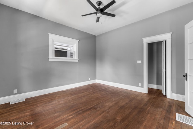 4015 S 5th St, Louisville, KY 40214 - spare room featuring ceiling fan, hardwood / wood-style floors, and baseboards