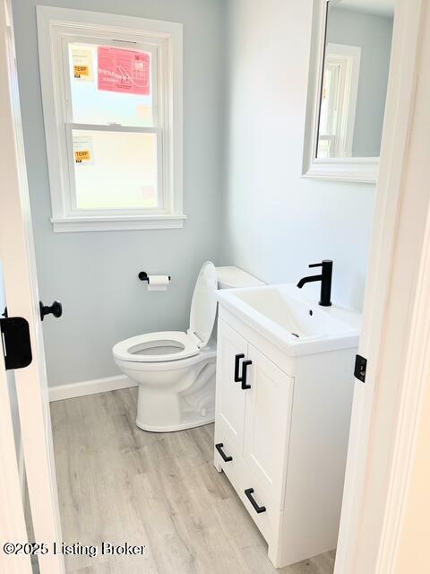 7402 Nottoway Cir, Louisville, KY 40214 - bathroom featuring vanity, wood finished floors, and healthy amount of natural light