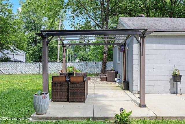 9712 Keys Ferry Rd, Fairdale, KY 40118 - view of patio with a pergola and outdoor dining space
