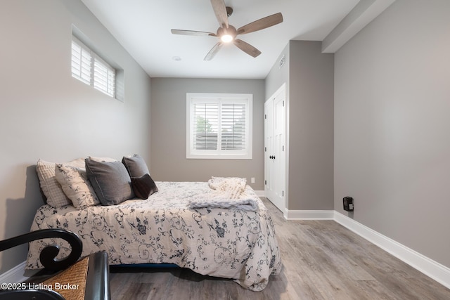 14829 Ava Brook Cir, Louisville, KY 40245 - bedroom featuring wood finished floors, baseboards, and ceiling fan