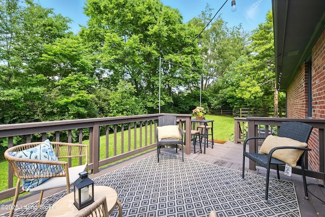 4303 Fence Pl, Louisville, KY 40241 - view of patio / terrace with a deck and view of wooded area