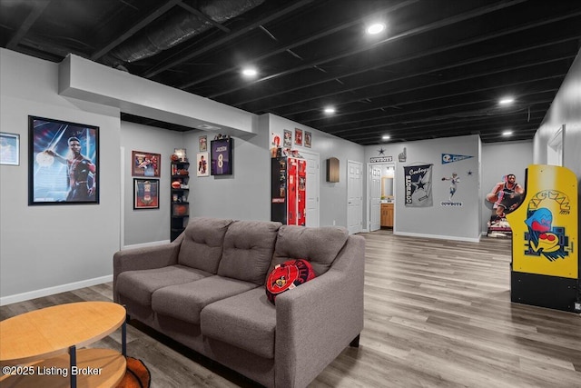 1105 Johnson Ridge Rd, Louisville, KY 40245 - living room with wood finished floors, baseboards, and recessed lighting