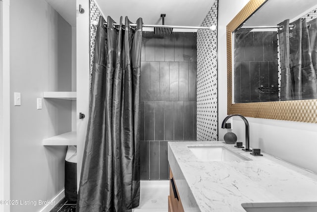 7007 Graymoor Rd, Louisville, KY 40222 - bathroom featuring tiled shower and vanity