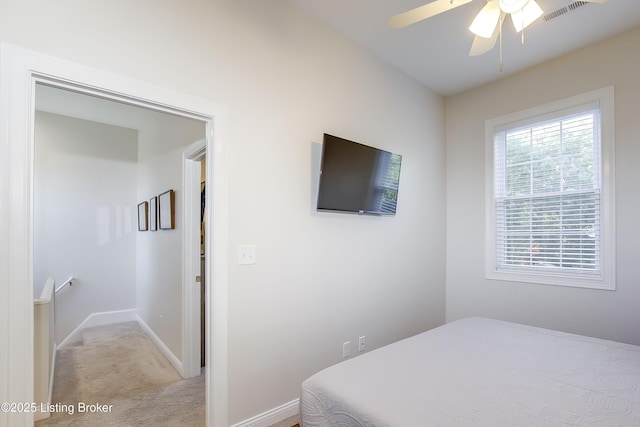 421 Marret Ave, Louisville, KY 40208 - bedroom with light colored carpet, baseboards, and a ceiling fan