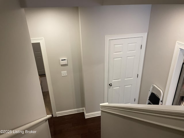 6008 Cottage Ln, Crestwood, KY 40014 - corridor with dark wood-type flooring and baseboards