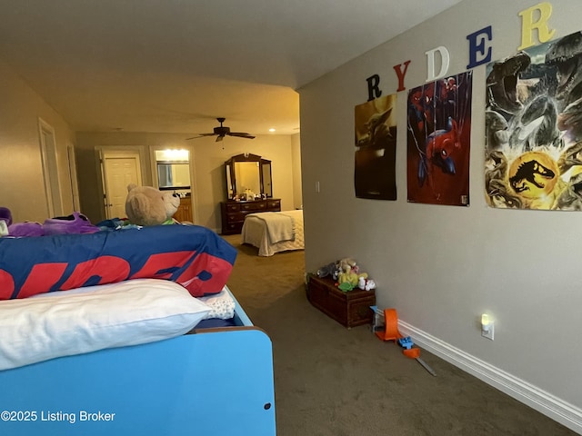 6008 Cottage Ln, Crestwood, KY 40014 - carpeted bedroom featuring baseboards and a ceiling fan