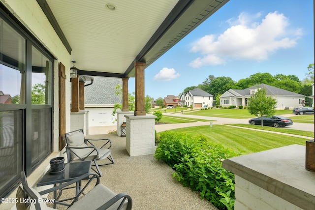 7811 Ingram Way, Crestwood, KY 40014 - porch featuring a residential view and a lawn