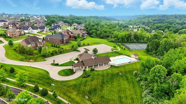 7811 Ingram Way, Crestwood, KY 40014 - aerial perspective of suburban area featuring a pool