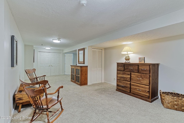 6311 Fible Ln, Crestwood, KY 40014 - sitting room featuring carpet, a textured ceiling, and baseboards