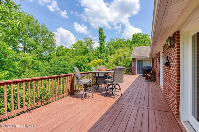 6311 Fible Ln, Crestwood, KY 40014 - wooden deck featuring outdoor dining space and grilling area