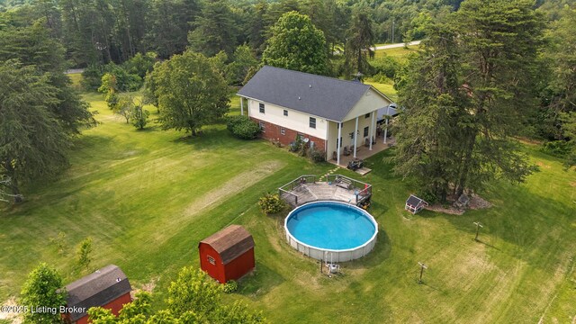 622 Hillcreek Dr, Elizabethtown, KY 42701 - view of subject property with a pool area and a heavily wooded area
