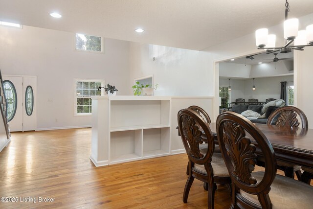 622 Hillcreek Dr, Elizabethtown, KY 42701 - dining space with ceiling fan, light wood-type flooring, and recessed lighting