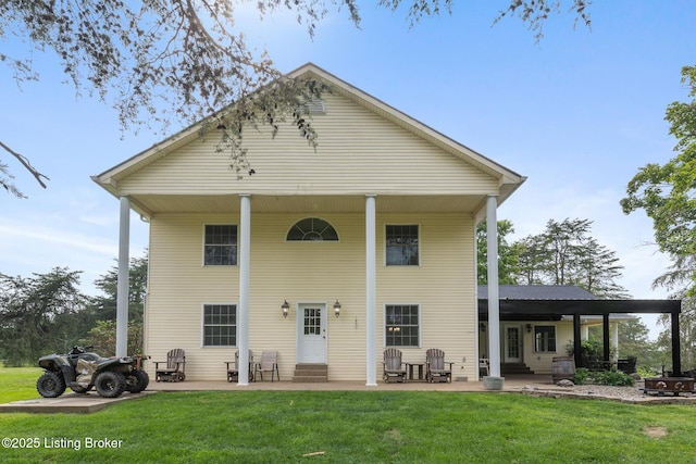 622 Hillcreek Dr, Elizabethtown, KY 42701 - back of house with entry steps, a yard, and a patio area