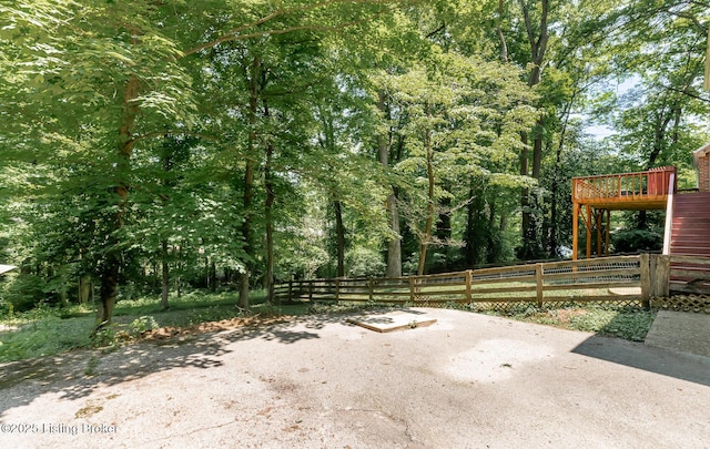 211 Rebel Dr, Pewee Valley, KY 40056 - view of yard featuring a deck and stairway
