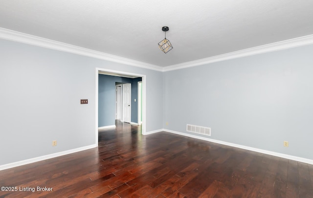 211 Rebel Dr, Pewee Valley, KY 40056 - empty room with dark wood-type flooring, crown molding, and baseboards