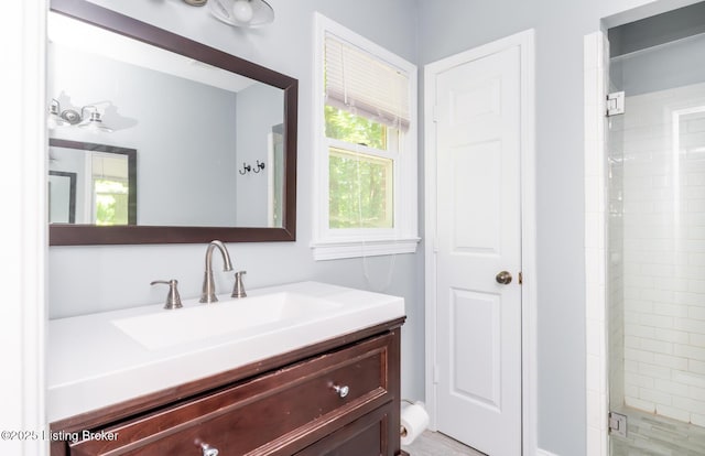 211 Rebel Dr, Pewee Valley, KY 40056 - bathroom featuring vanity and a stall shower