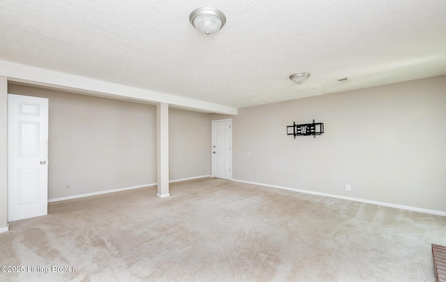 211 Rebel Dr, Pewee Valley, KY 40056 - finished basement with baseboards, light colored carpet, and a textured ceiling