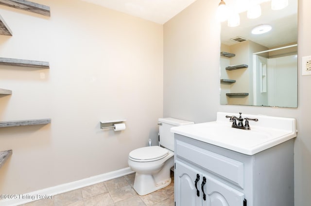 211 Rebel Dr, Pewee Valley, KY 40056 - bathroom featuring baseboards, vanity, toilet, and a shower