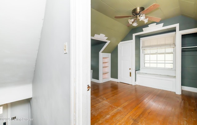 4825 Manslick Rd, Louisville, KY 40216 - additional living space with lofted ceiling, hardwood / wood-style flooring, and ceiling fan