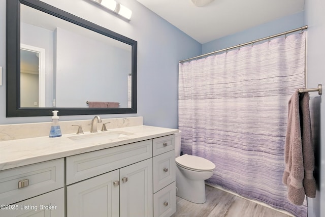 4926 Merton Sq, Louisville, KY 40241 - full bathroom with vanity, toilet, and wood finished floors