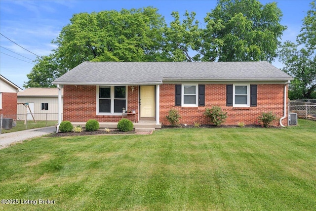 4311 Wendy Hills Dr, Crestwood, KY 40014 - view of front of house featuring brick siding and central AC