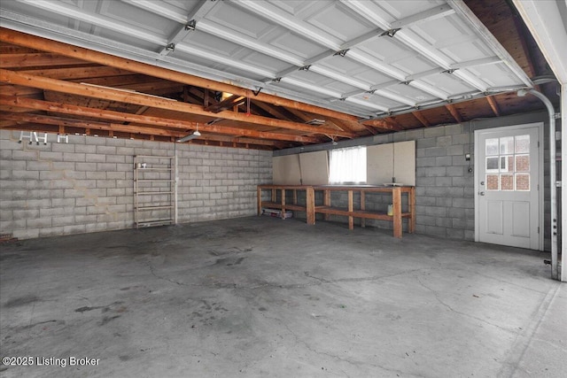 4311 Wendy Hills Dr, Crestwood, KY 40014 - garage featuring concrete block wall