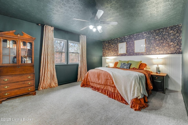 404 Bellemeade St, Brandenburg, KY 40108 - carpeted bedroom featuring a textured ceiling and ceiling fan