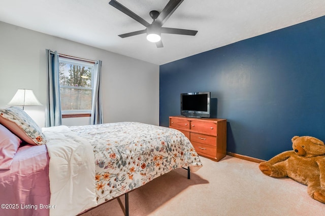 404 Bellemeade St, Brandenburg, KY 40108 - carpeted bedroom featuring ceiling fan and baseboards