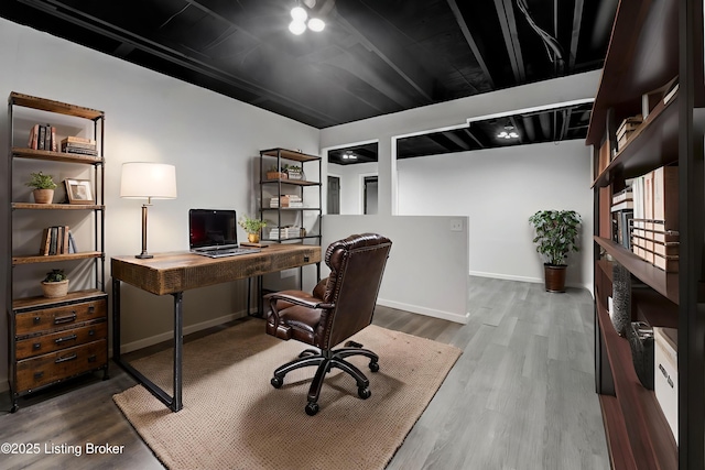 404 Bellemeade St, Brandenburg, KY 40108 - home office with wood finished floors and baseboards