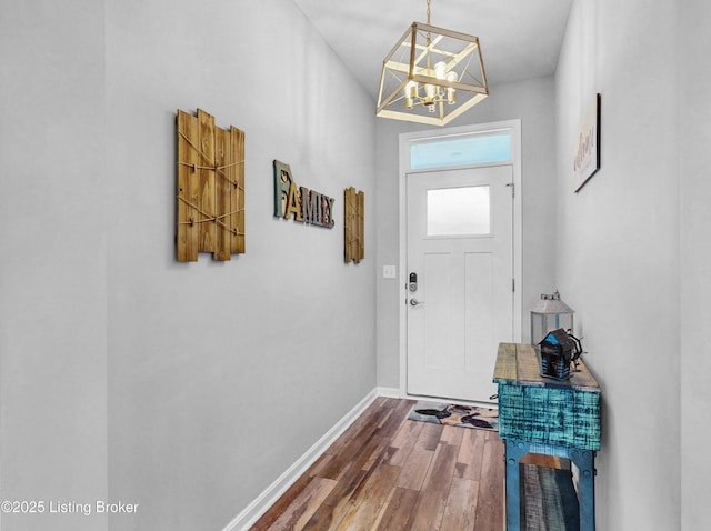125 Bridlewood Dr, Shepherdsville, KY 40165 - doorway featuring wood finished floors and a chandelier