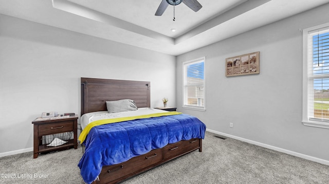 125 Bridlewood Dr, Shepherdsville, KY 40165 - bedroom featuring carpet floors, a tray ceiling, and multiple windows