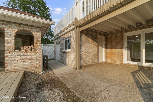 3205 Lake Pointe Ct, Crestwood, KY 40014 - view of patio / terrace with a balcony and a garage