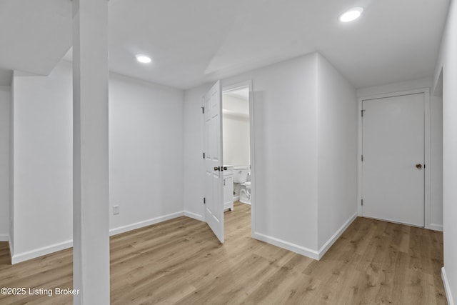 3205 Lake Pointe Ct, Crestwood, KY 40014 - basement featuring light wood-style flooring, baseboards, and recessed lighting
