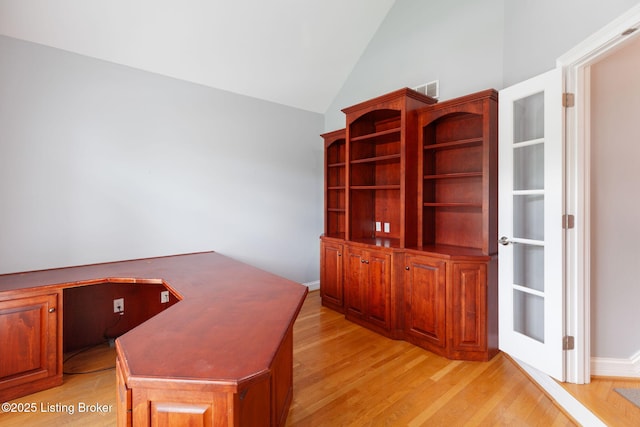 15108 Chestnut Ridge Cir, Louisville, KY 40245 - unfurnished office featuring lofted ceiling and light wood finished floors