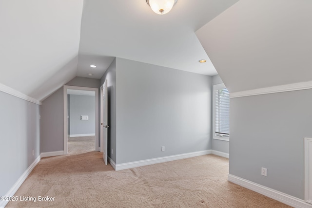 15108 Chestnut Ridge Cir, Louisville, KY 40245 - additional living space with lofted ceiling, carpet flooring, baseboards, and recessed lighting